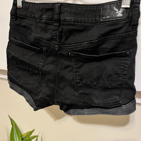 AEO High Rise Sateen Super Stretch Shortie Shorts - Picture 3 of 3